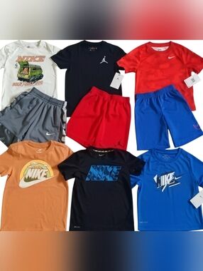 NIKE DRI-FIT BOYS SIZE 5-6 TOPs & SHORTS SUMMER CLOTHING BUNDLE!